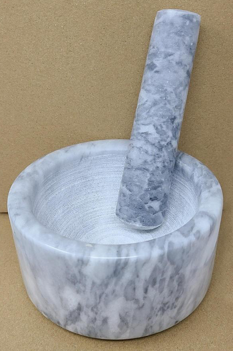 White Marble Mortar & Pestle 2.5"H x 4.5"W-Earth Fairy Holistics