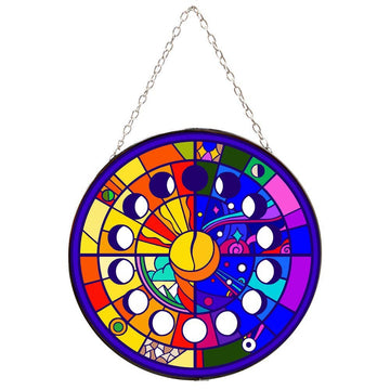 MOON PHASES STAINED GLASS SUNCATCHER-Earth Fairy Holistics