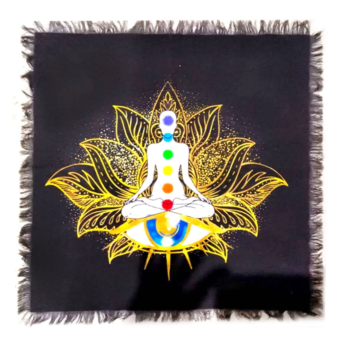 Altar Cloth - Chakra Meditation (24 x 24 in.)-Earth Fairy Holistics