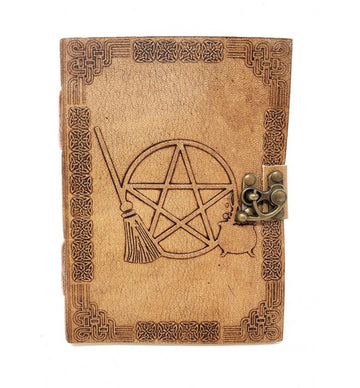 Pentagram Broom Leather Journal 5x7" with Latch Closure