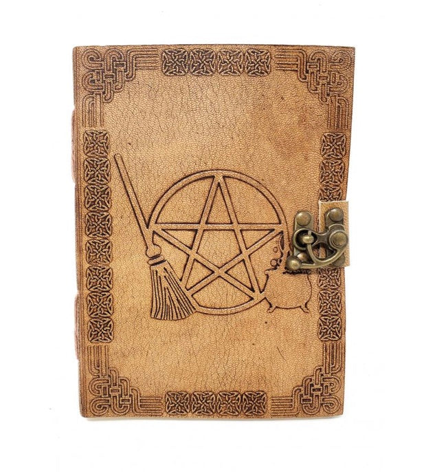 Pentagram Broom Leather Journal 5x7" with Latch Closure