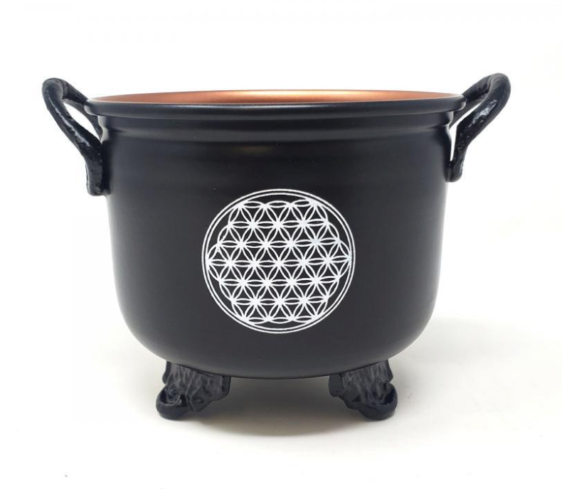 4" Flower of Life Metal Burner/ Cauldron
