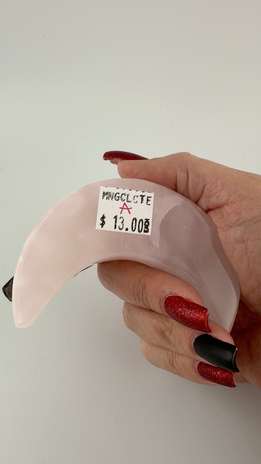 Mangano Calcite Crescent Moons (UV Reactive)-Earth Fairy Holistics