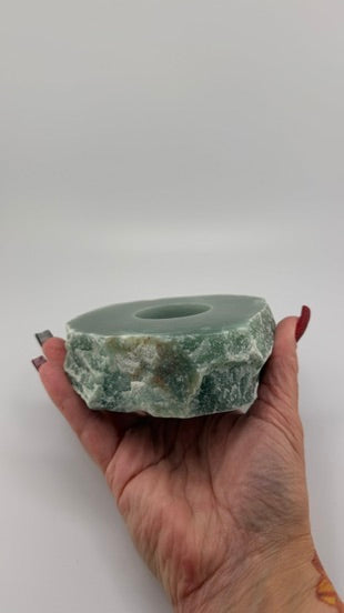 Green Aventurine Tea Light Candle Holders-Earth Fairy Holistics