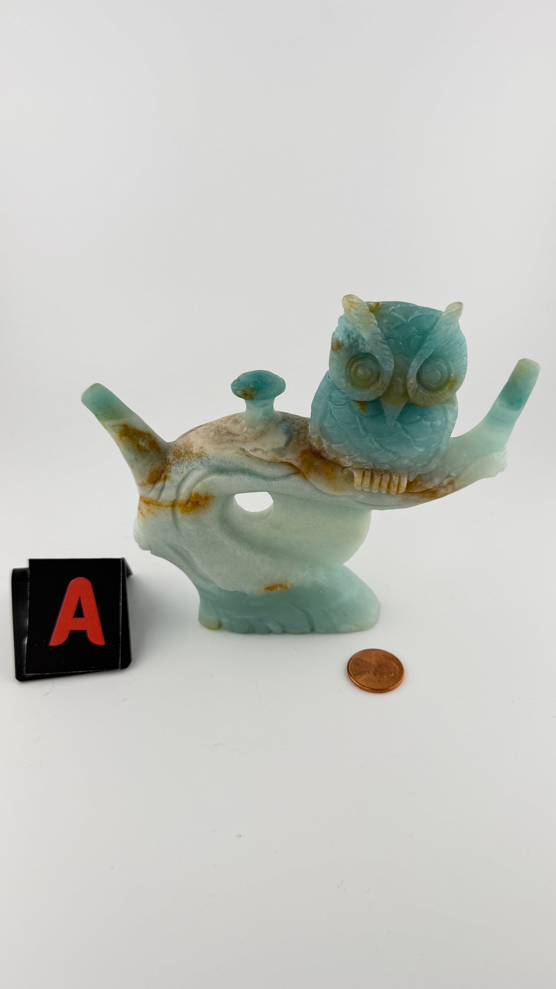 Caribbean Calcite Owl Carving