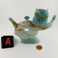 Caribbean Calcite Owl Carving