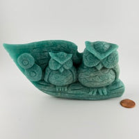 Amazonite Owl Carving
