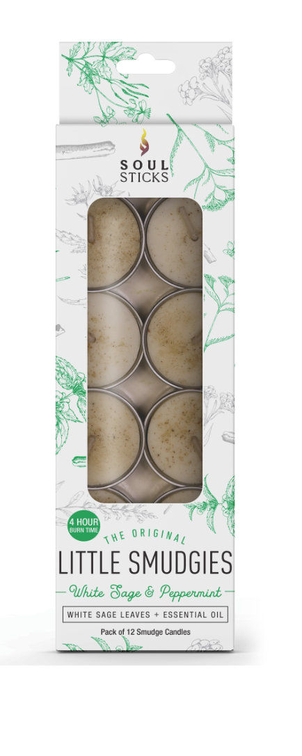 'Little Smudgies' Peppermint Sage Smudge Candles (12)-Earth Fairy Holistics