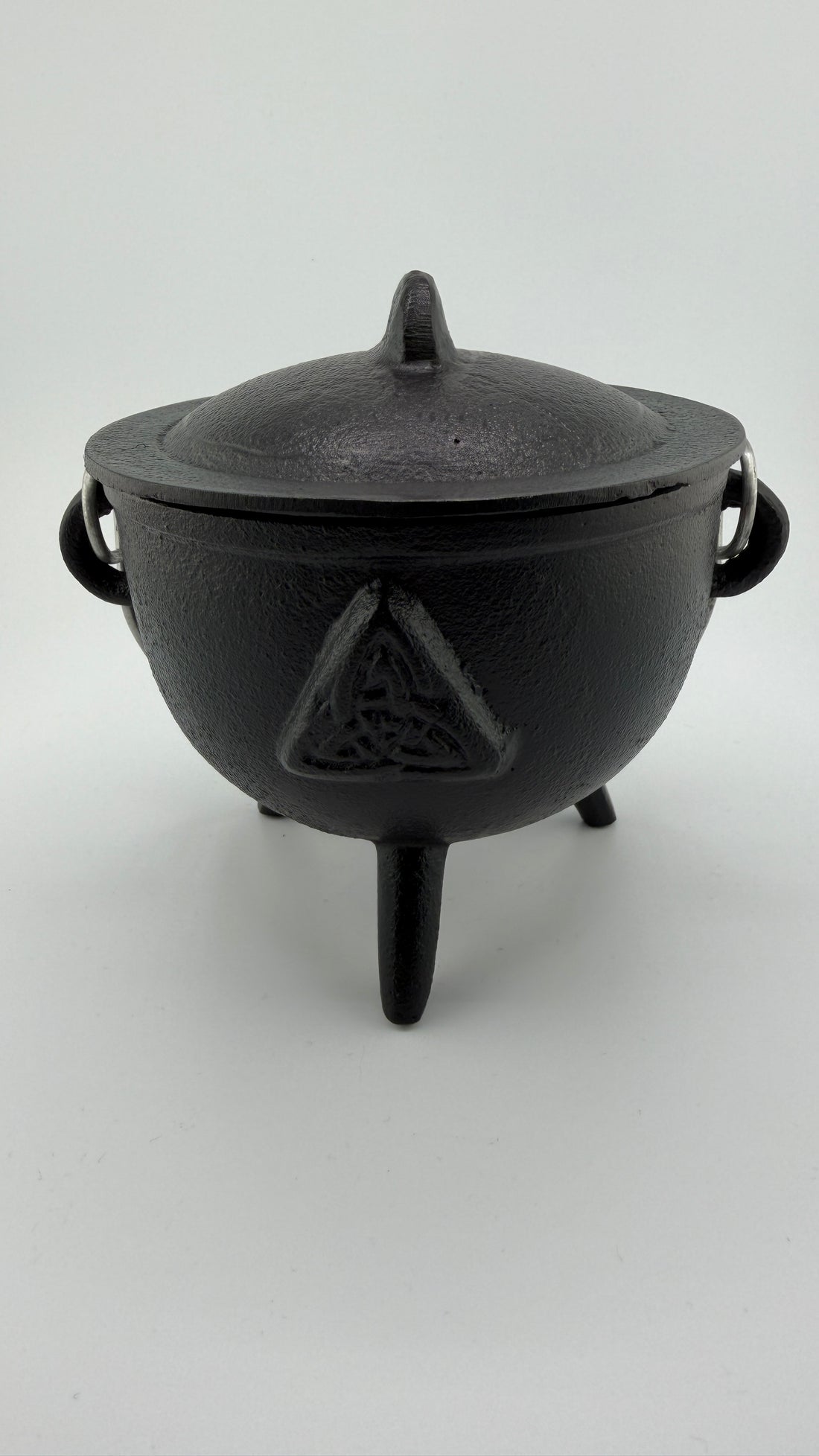 Cast Iron Cauldron - Triquetra 4.25"W x 3.75"H-Earth Fairy Holistics