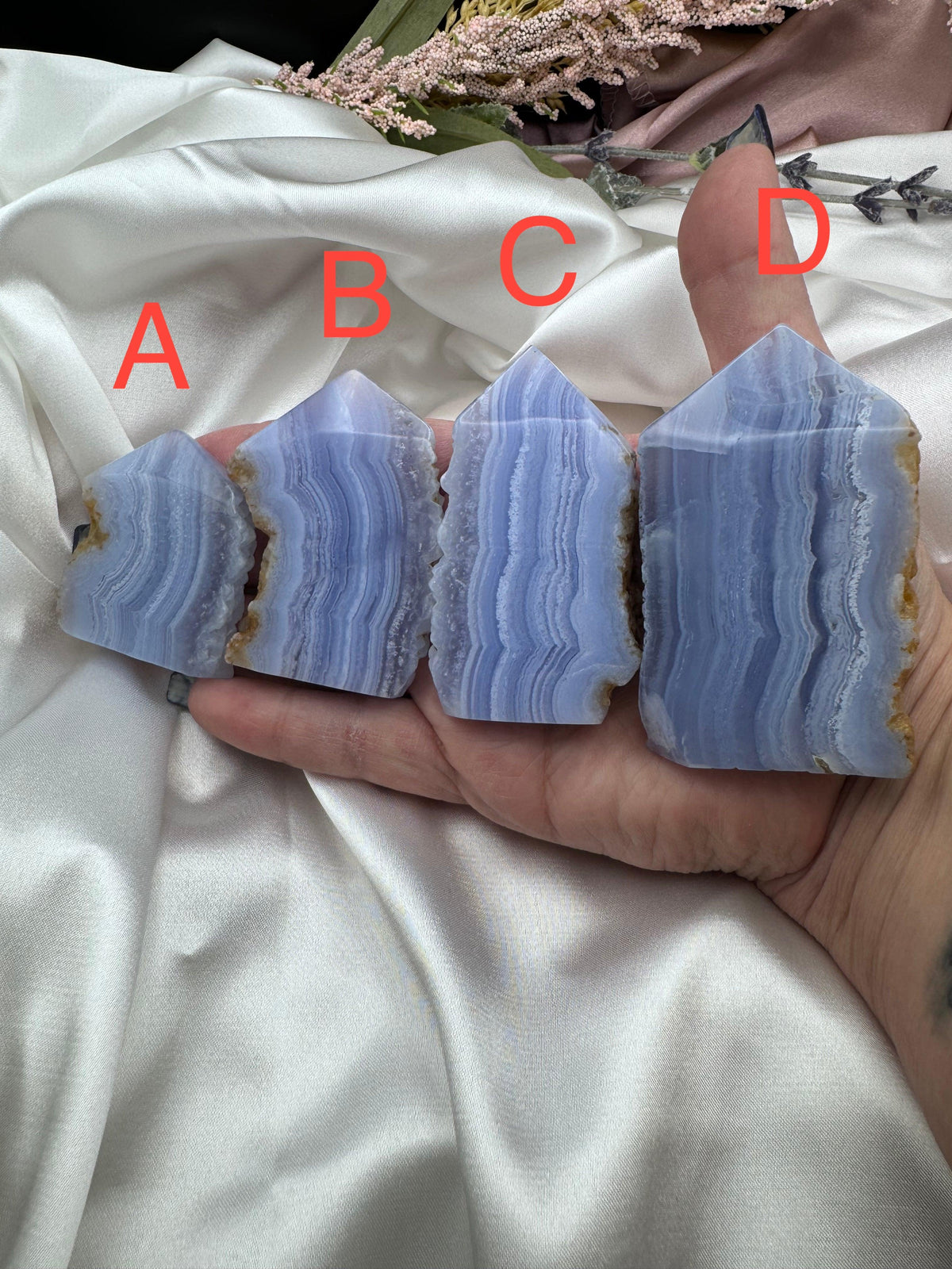 Blue Lace Agate Tower Points-Earth Fairy Holistics