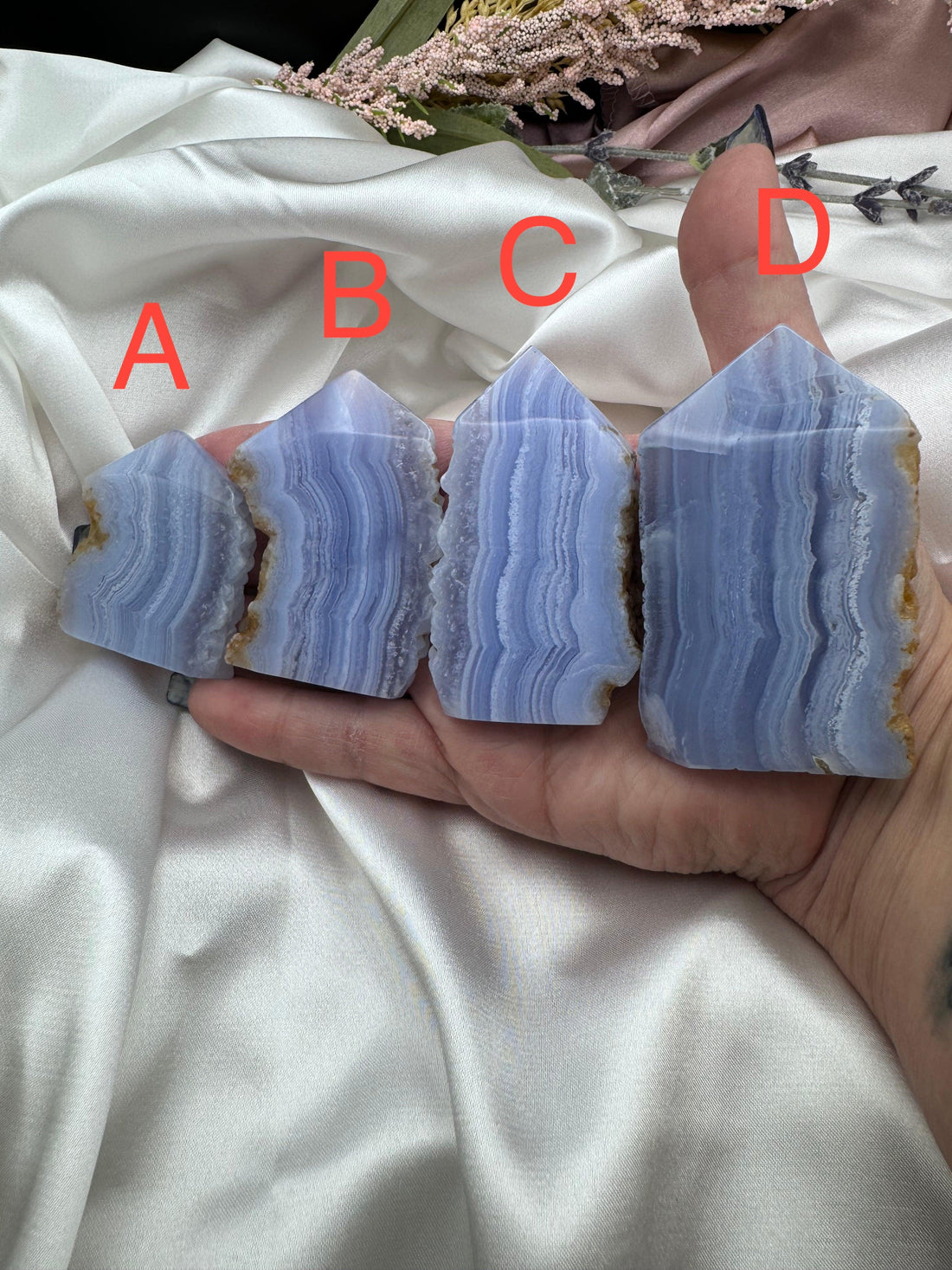 Blue Lace Agate Tower Points-Earth Fairy Holistics
