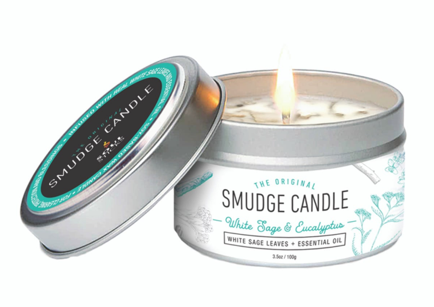 White Sage & Eucalyptus Smudge Candle-Earth Fairy Holistics