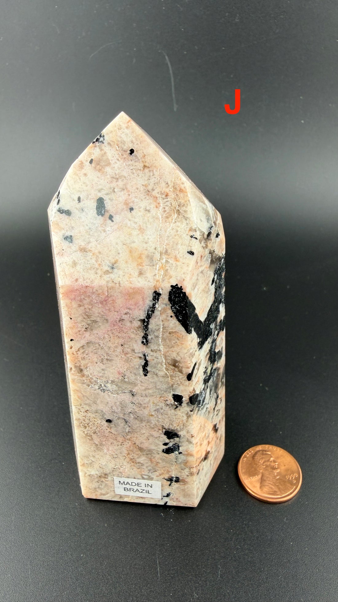 Peach Moonstone/Black Tourmaline Tower-Earth Fairy Holistics