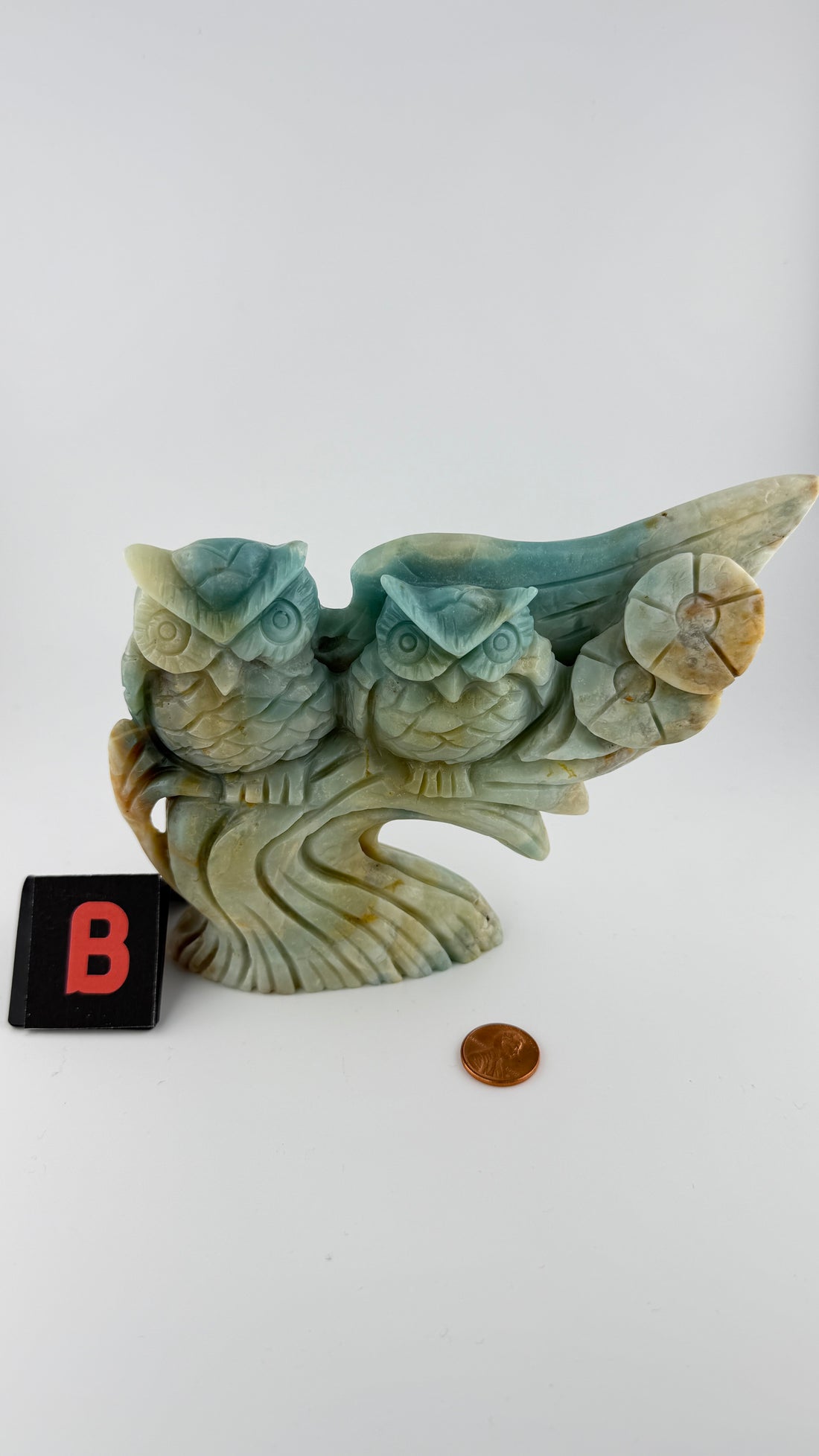 Caribbean Calcite Owl Carving