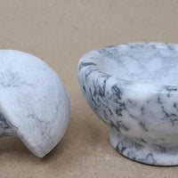 White Marble Mortar & Pestle 3.75"W x 3.75"H-Earth Fairy Holistics