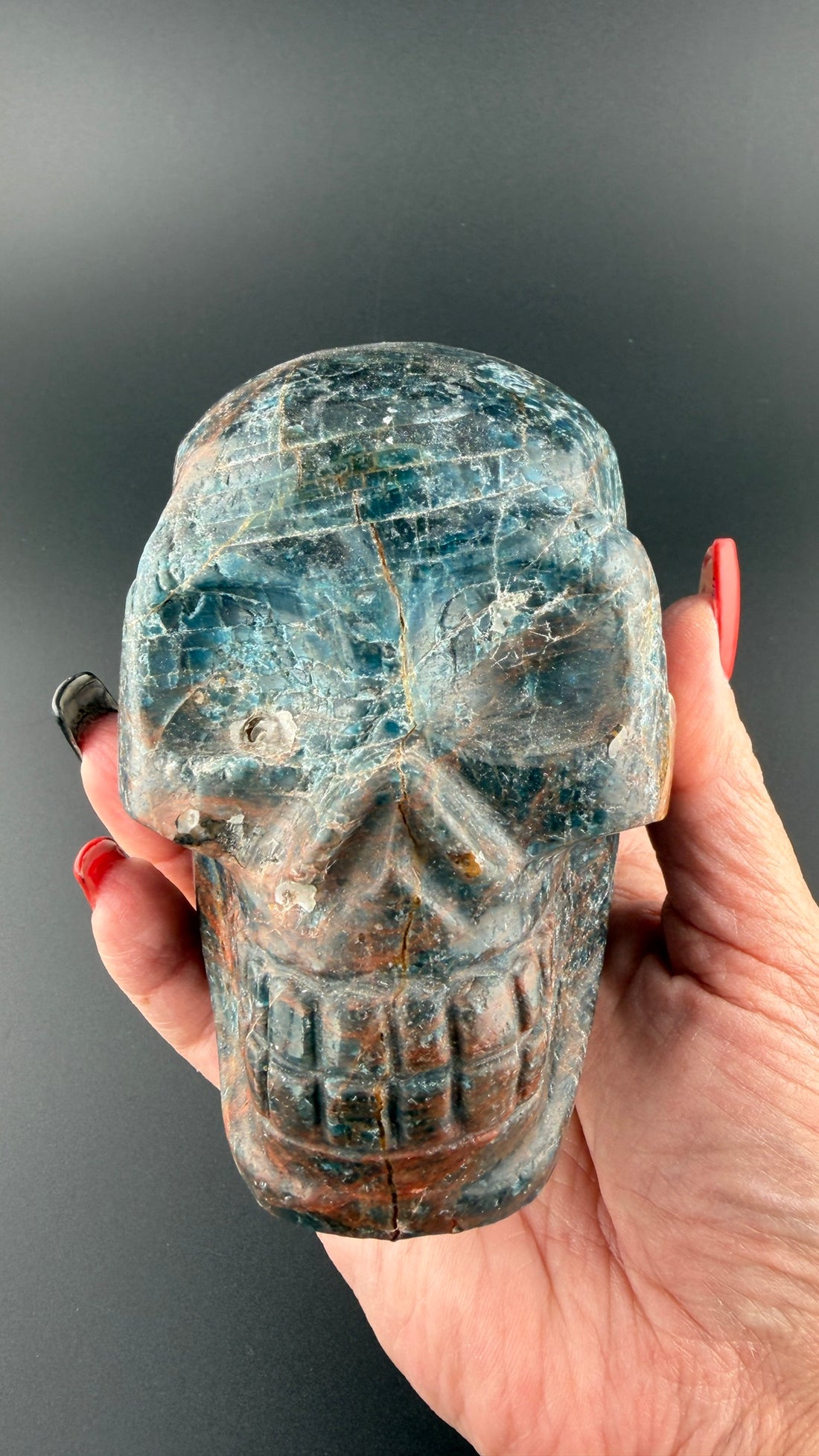 Blue Apatite Skull
