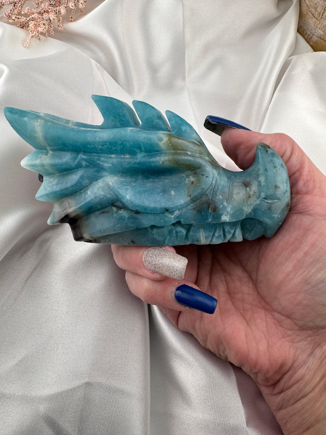Caribbean Calcite Dragon Head Carving-Earth Fairy Holistics