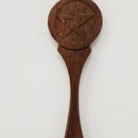 Pentagram Carved Wood Altar Spoon 6.5"-Earth Fairy Holistics