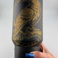 Crow Engraved 40oz Black Tumbler