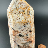 Peach Moonstone/Black Tourmaline Tower-Earth Fairy Holistics