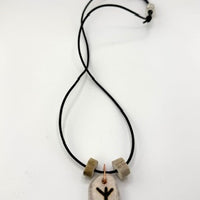 Deer Antler Bone Carved Algiz Rune Necklace