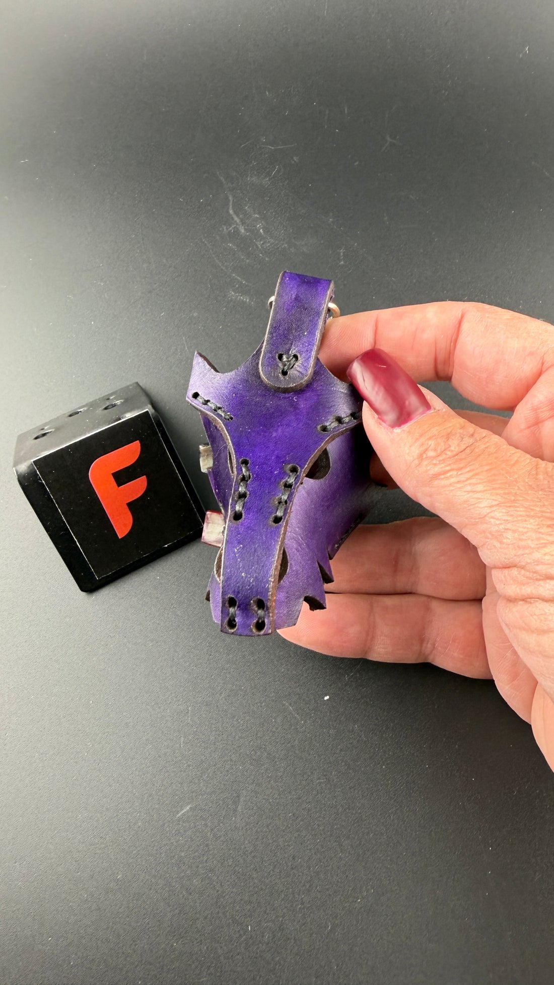 Spirit Wolf Leather Dragon Head Keychains