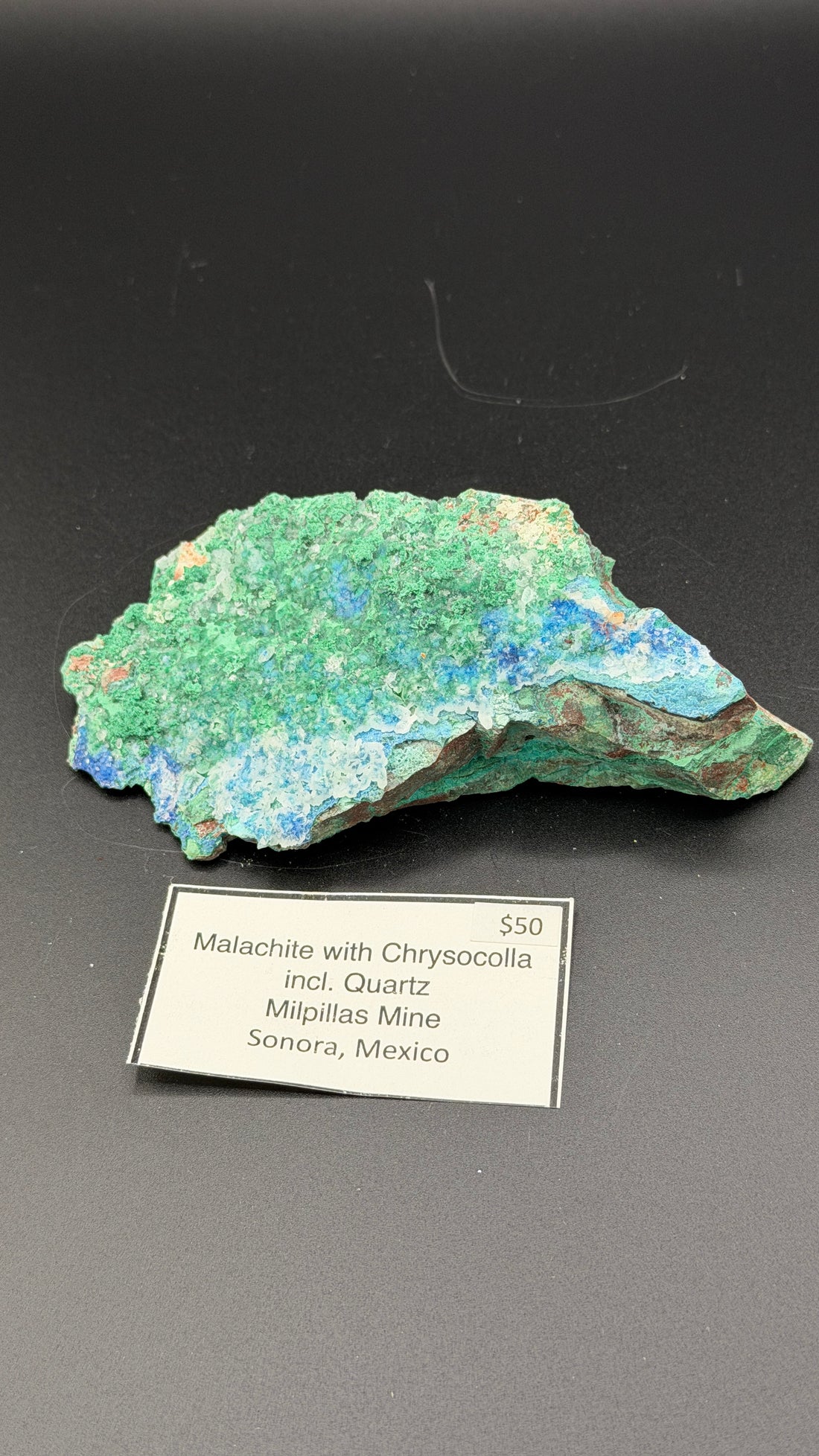 Malachite with Chrysocolla included Quartz Specimen-Earth Fairy Holistics