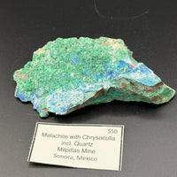 Malachite with Chrysocolla included Quartz Specimen-Earth Fairy Holistics