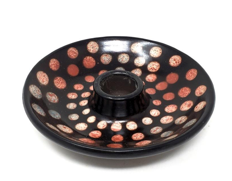 Peruvian Ceramic Burner Handmade 5" D (Smudge Stick, Incense Palo Santo Wood Burner)-Earth Fairy Holistics