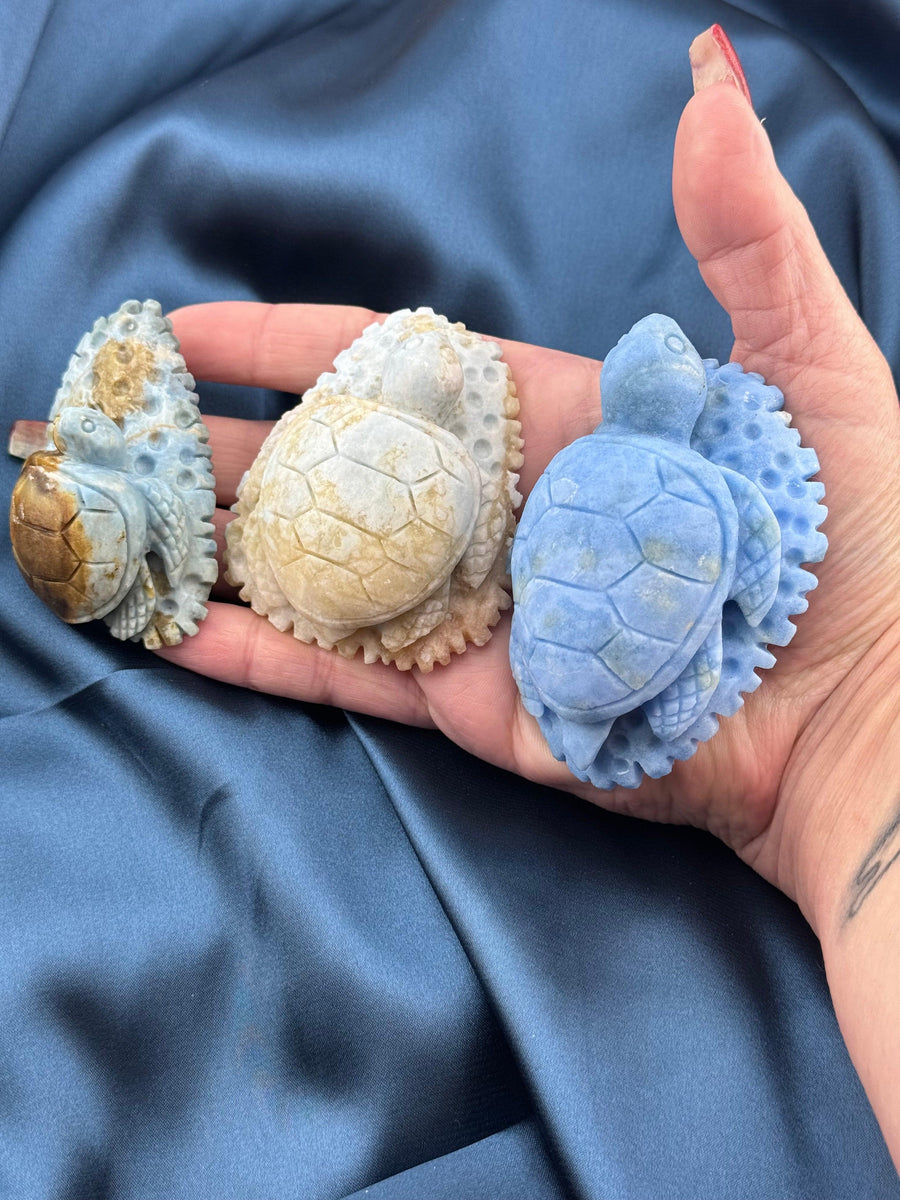 Dumortierite Sea Turtle Carving-Earth Fairy Holistics