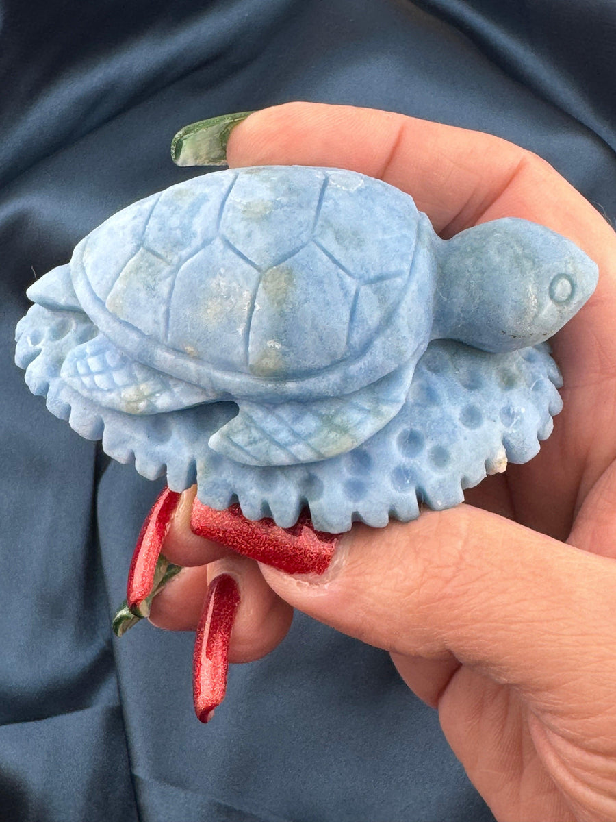 Dumortierite Sea Turtle Carving-Earth Fairy Holistics