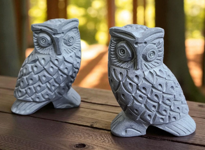 Owl Carved Soapstone Incense Burner