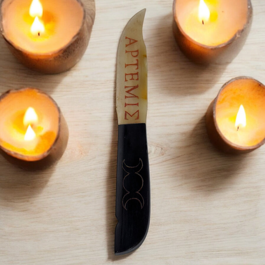 Mystic Bone & Horn Athames: Engraved Tools of Sacred Craft-Earth Fairy Holistics