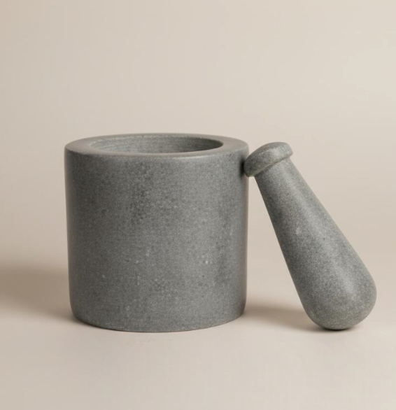Gray Soapstone Mortar & Pestle 3"W x 2.75"H-Earth Fairy Holistics