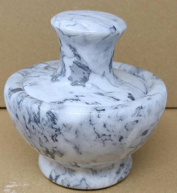 White Marble Mortar & Pestle 3.75"W x 3.75"H-Earth Fairy Holistics