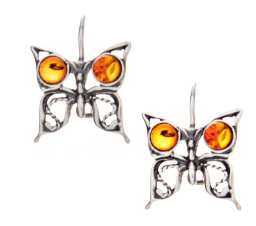 Amber Sterling Silver Earrings (Various Designs)