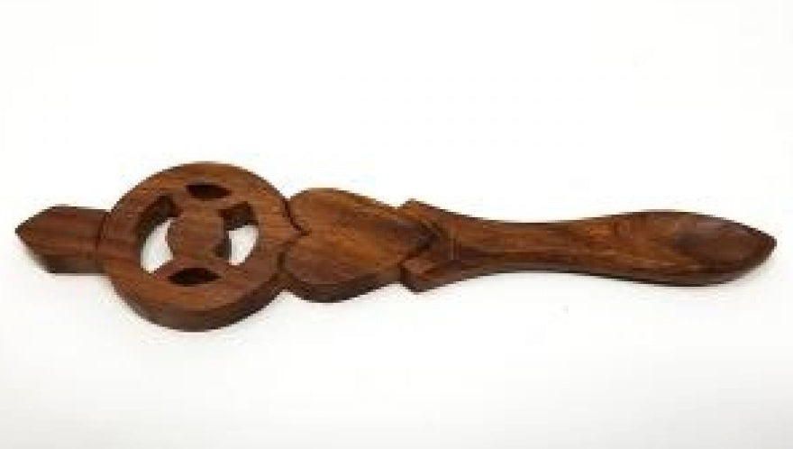 Triple Moon Carved Wood Altar Spoon 6.5"-Earth Fairy Holistics