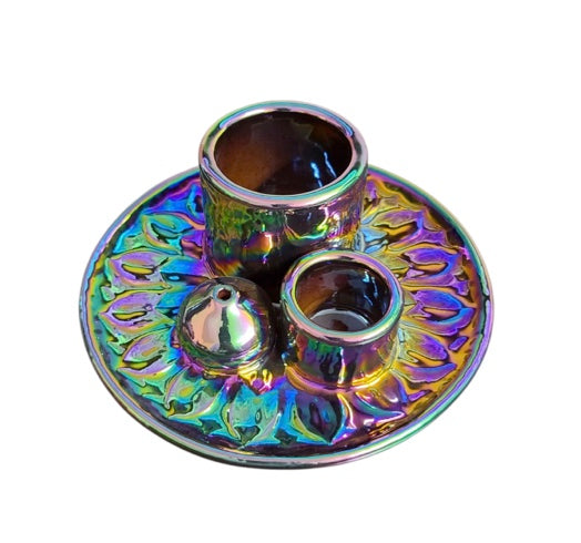 Rainbow Ceramic Burner (Smudge Stick, Palo Santo Wood & Incense Burner)
