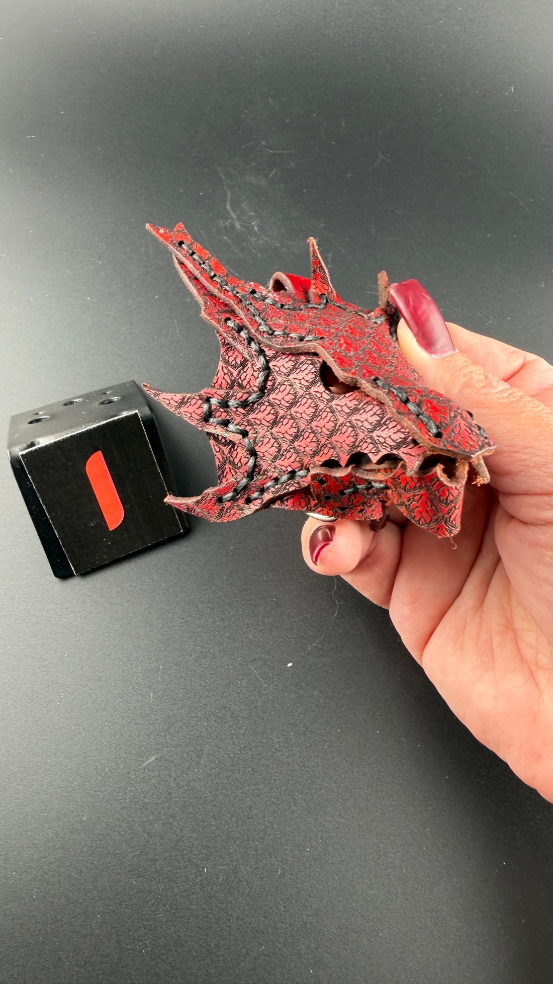 Spirit Wolf Leather Dragon Head Keychains