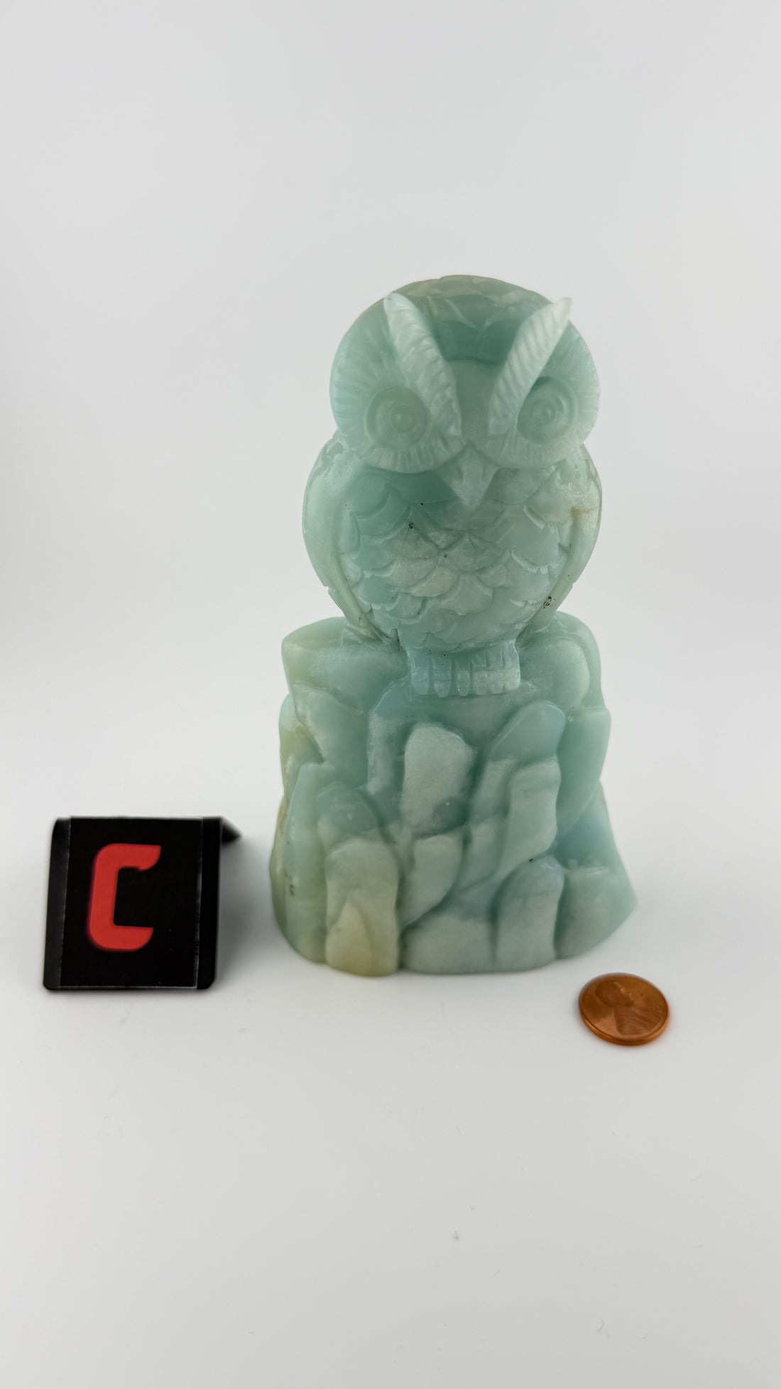 Caribbean Calcite Owl Carving