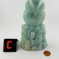 Caribbean Calcite Owl Carving