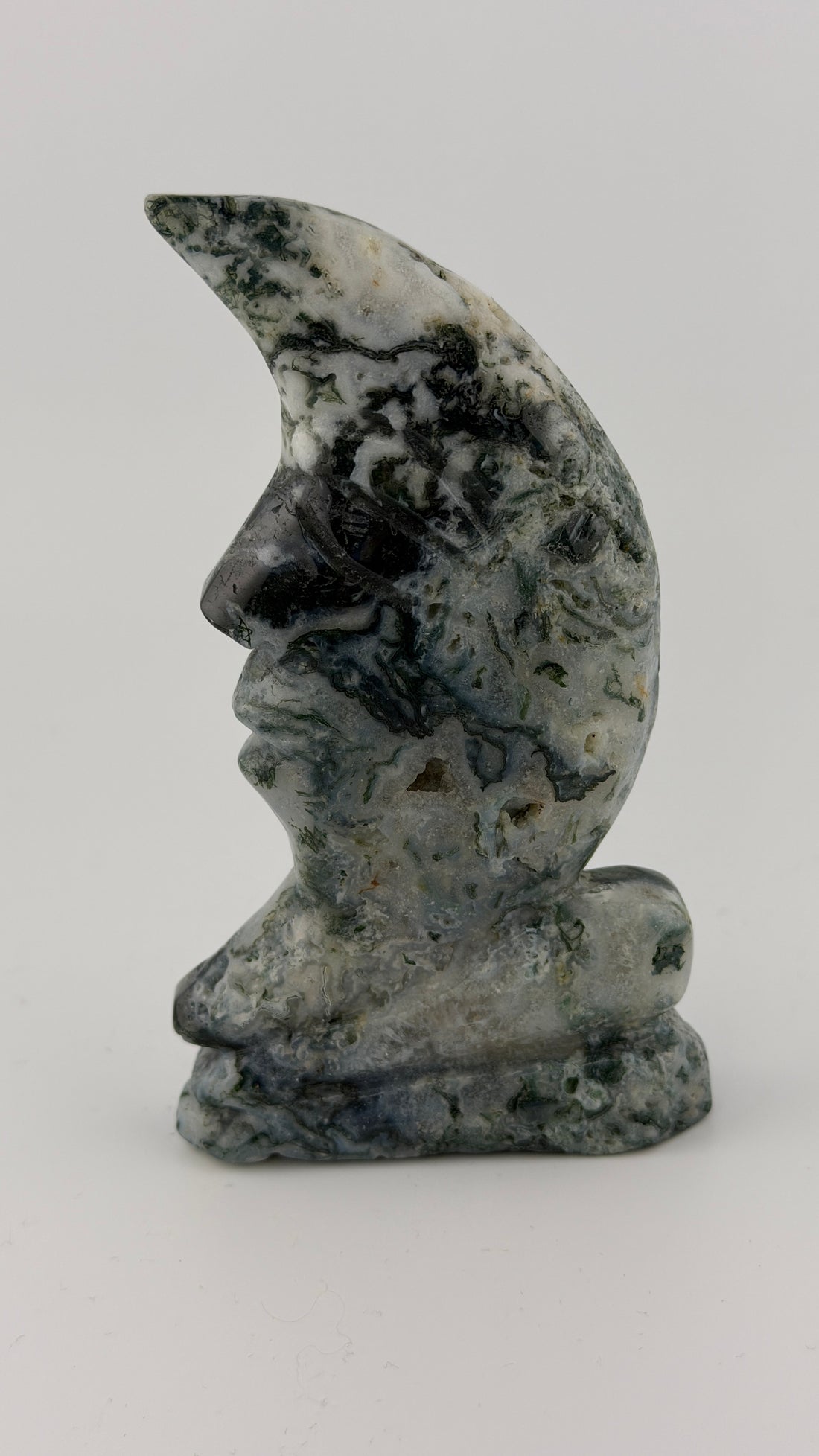Moss Agate Moon Face-Earth Fairy Holistics
