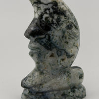 Moss Agate Moon Face-Earth Fairy Holistics