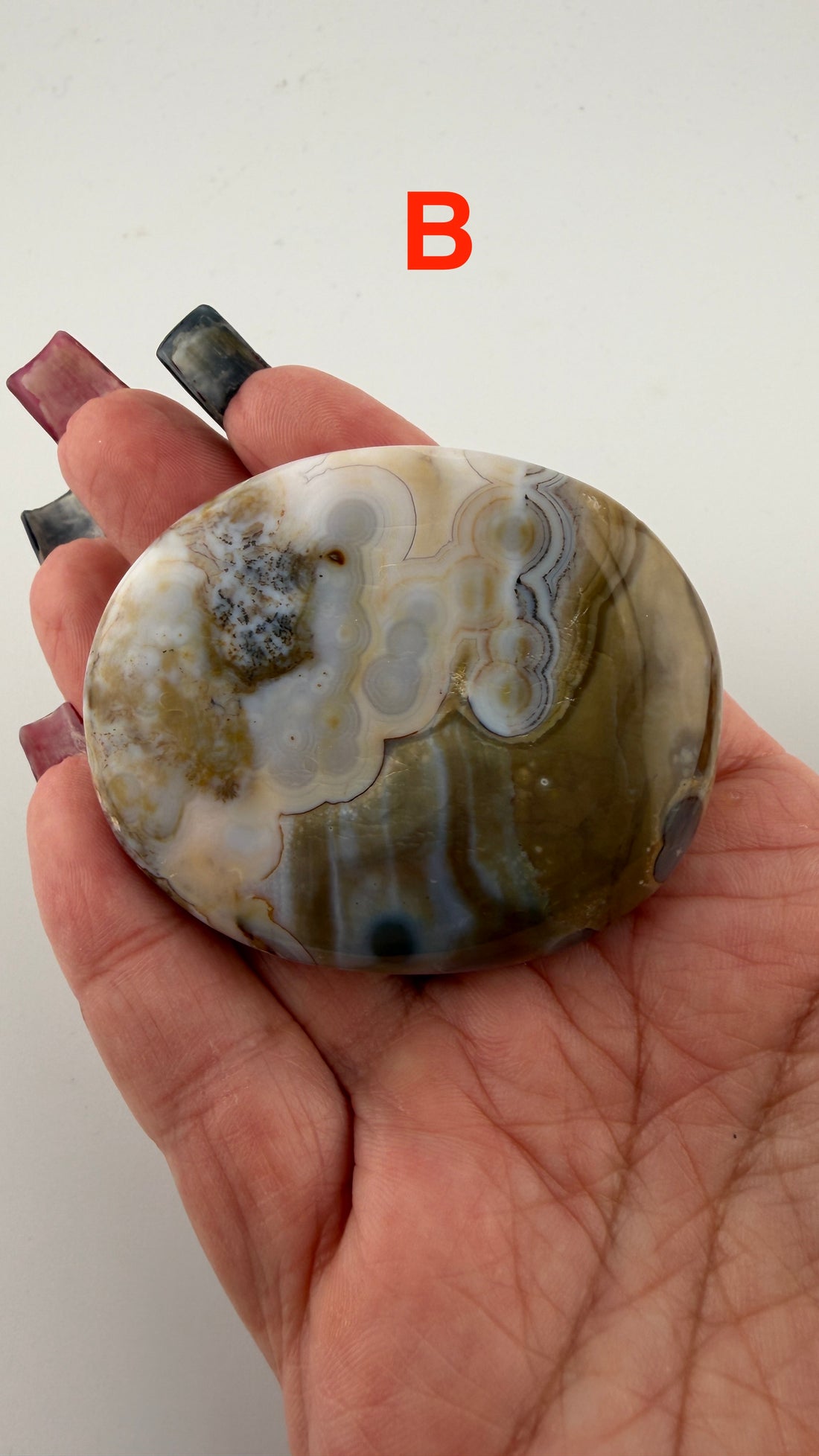 8th Vein Ocean Jasper Palm Stones-Earth Fairy Holistics