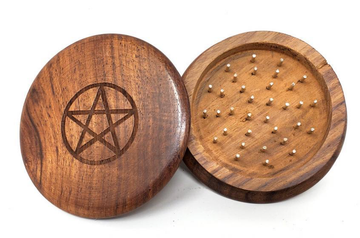 Wood Herb Grinder - Pentagram