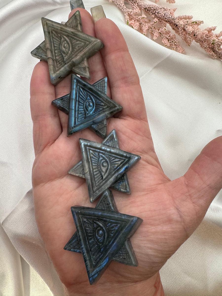 Labradorite Evil Eye Carving-Earth Fairy Holistics