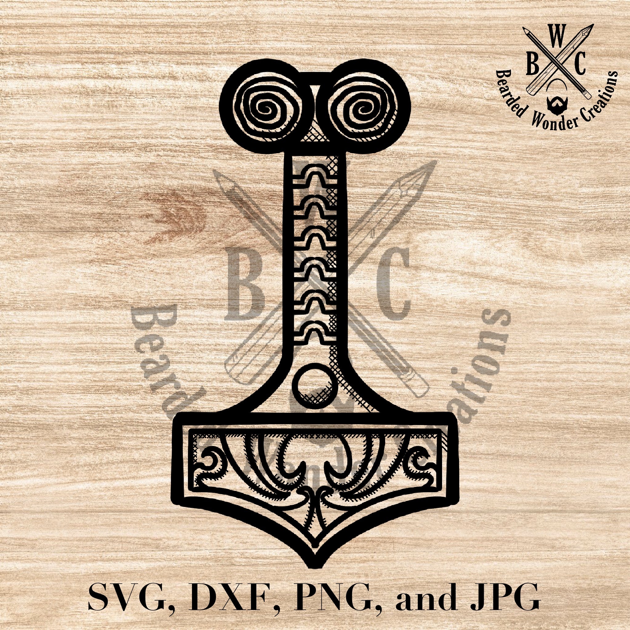 Mjolnir Digital File SVG, DXF, PNG, JPG – Earth Fairy Holistics
