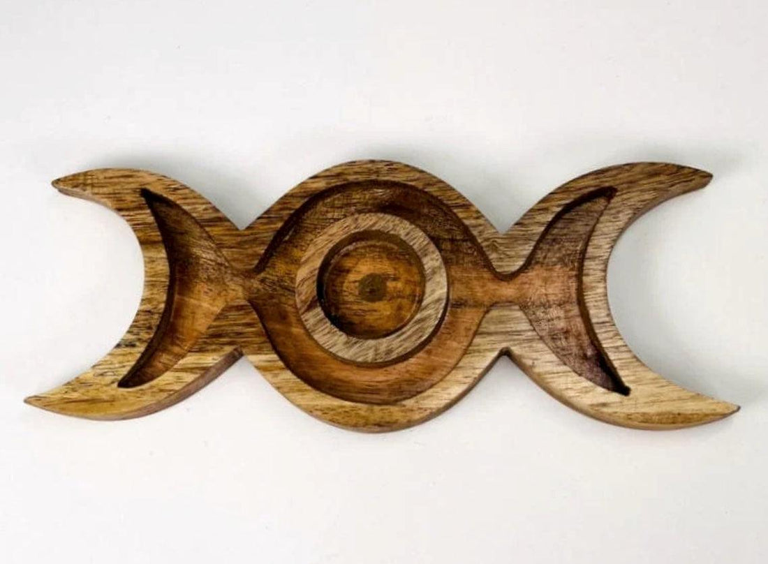Moon Phase Mango Wood Sphere Stand-Earth Fairy Holistics
