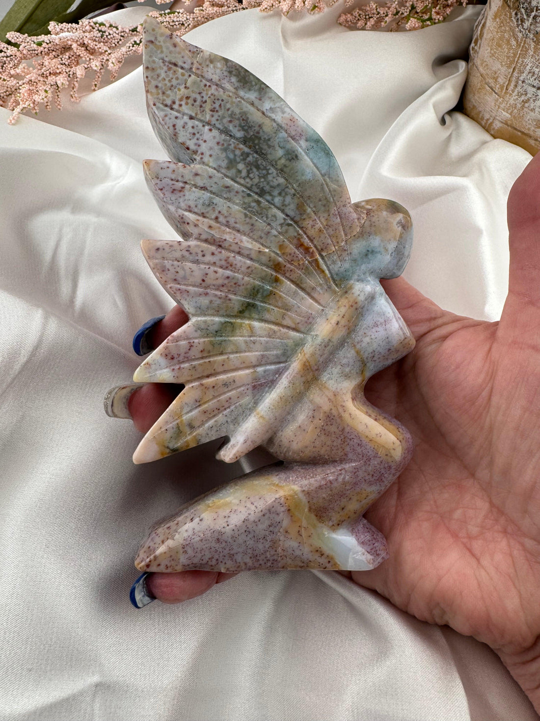 Ocean Jasper Butterfly Fairy Carving-Earth Fairy Holistics