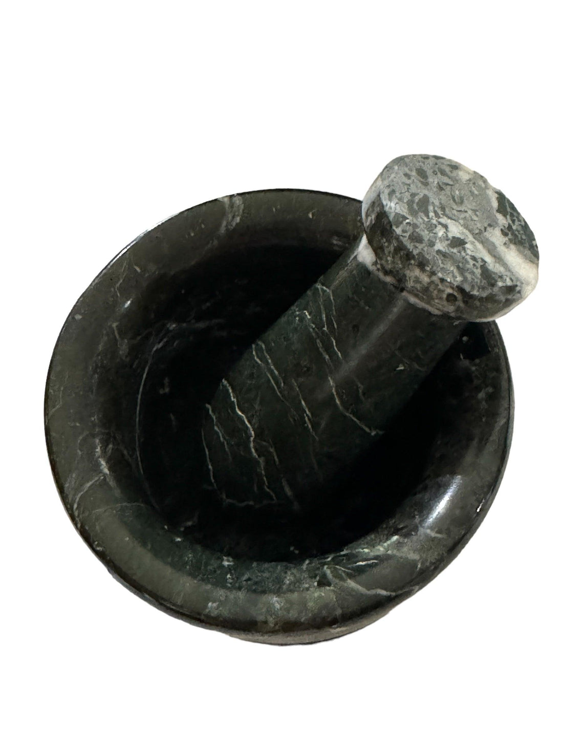 Black Zebra Marble Mortar & Pestle 4"-Earth Fairy Holistics